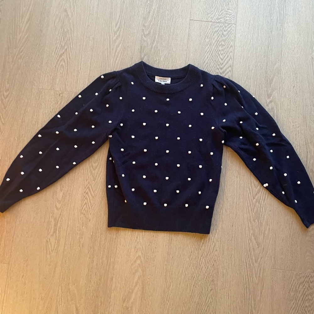 Textured Blue Polka Dot Wool Sweater - & Other Stories- Paris Atelier